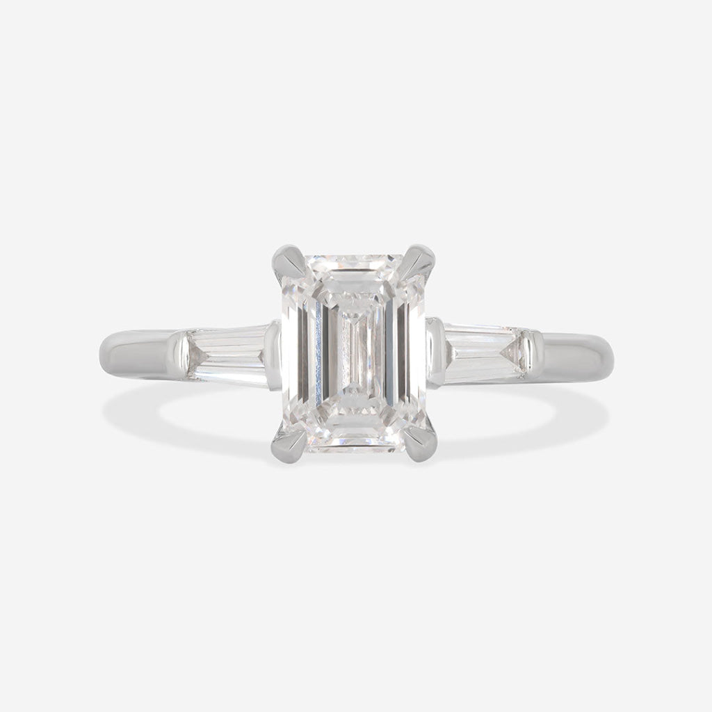 BROOKE | Emerald 3-Stone Lab Diamond Set in Platinum 1.50ct
