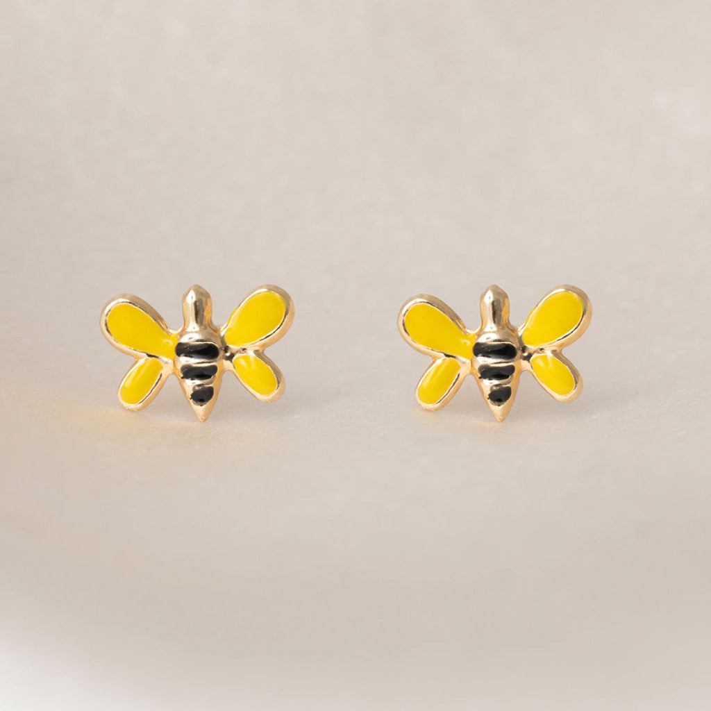 Bumblebee Kids Earrings | 9ct Gold - Earrings