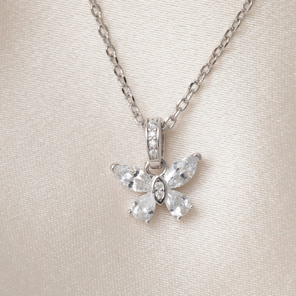 Butterfly Necklace CZ | Sterling Silver - Necklace