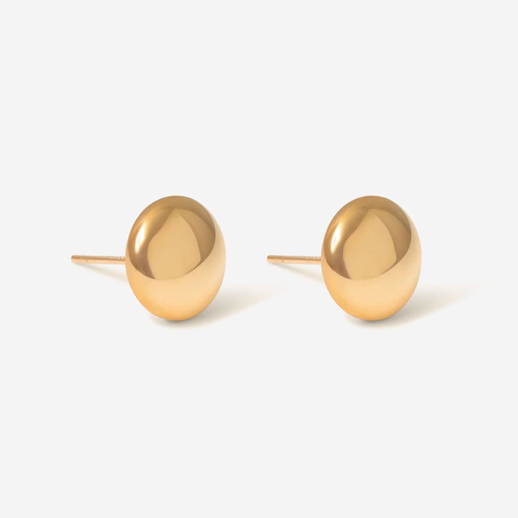 Button Earrings | 9ct Gold - Earrings