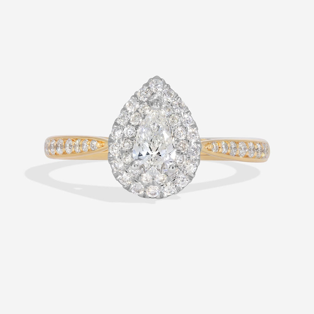 Caitriona - Pear shaped diamond halo engagement ring