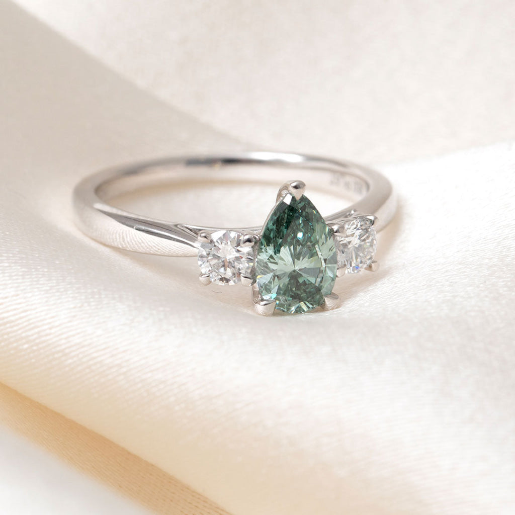 pear cut three stone ring 