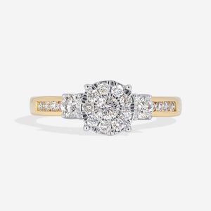 CAMDEN 0.50ct | Round 3-Stone Diamond Engagement Ring in 18ct Gold