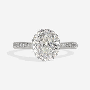 CAMILA 0.71ct | Oval Halo Diamond Engagement Ring in 18ct White Gold