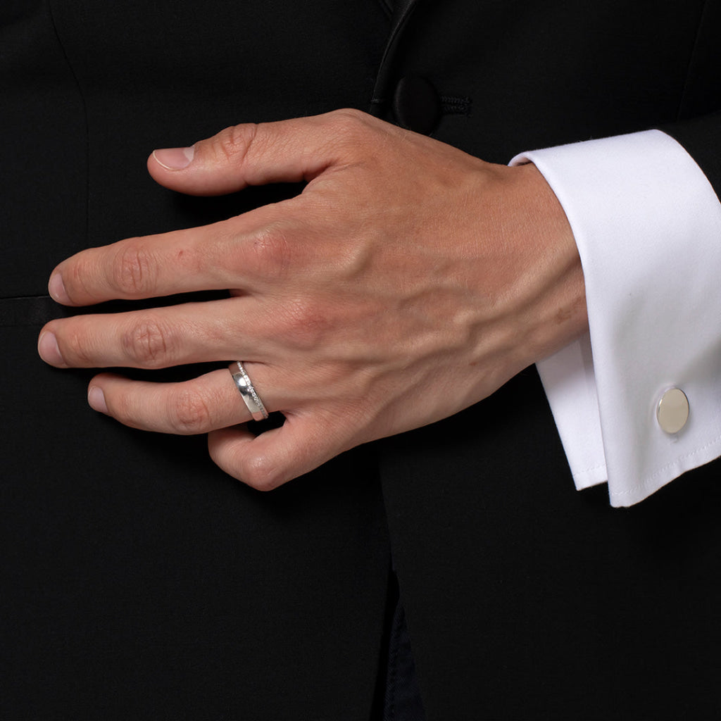 CAMPBELL | Men’s Diamond Engagement Ring in 9ct White Gold