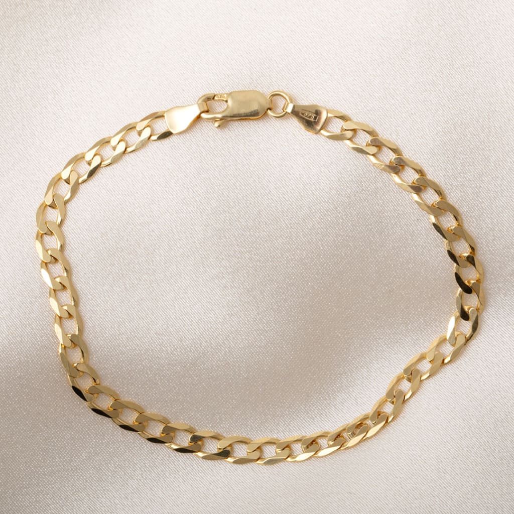 Carlin | 9ct Ladies Solid Curb Bracelet - Bracelet