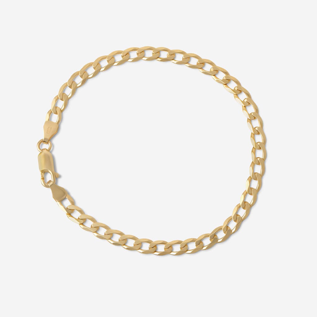 Carlin | 9ct Ladies Solid Curb Bracelet - Bracelet