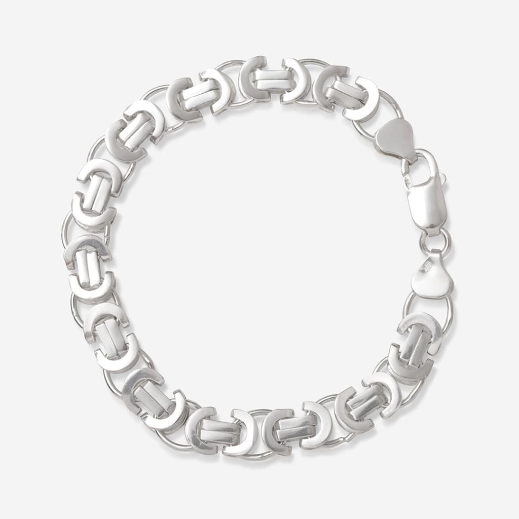 sterling silver gents byzantine link bracelet