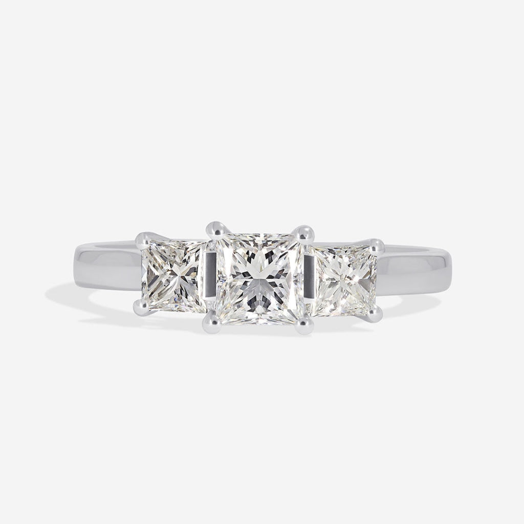 Cashel Platinum Trilogy Princess Cut Engagement Ring