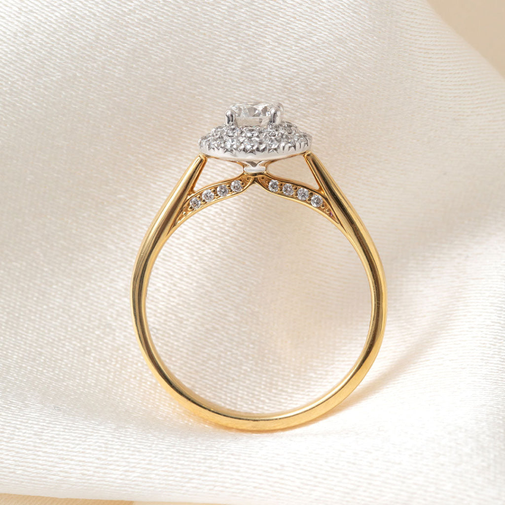 CHARLES 0.57ct | Oval Halo Diamond Engagement Ring in 18ct