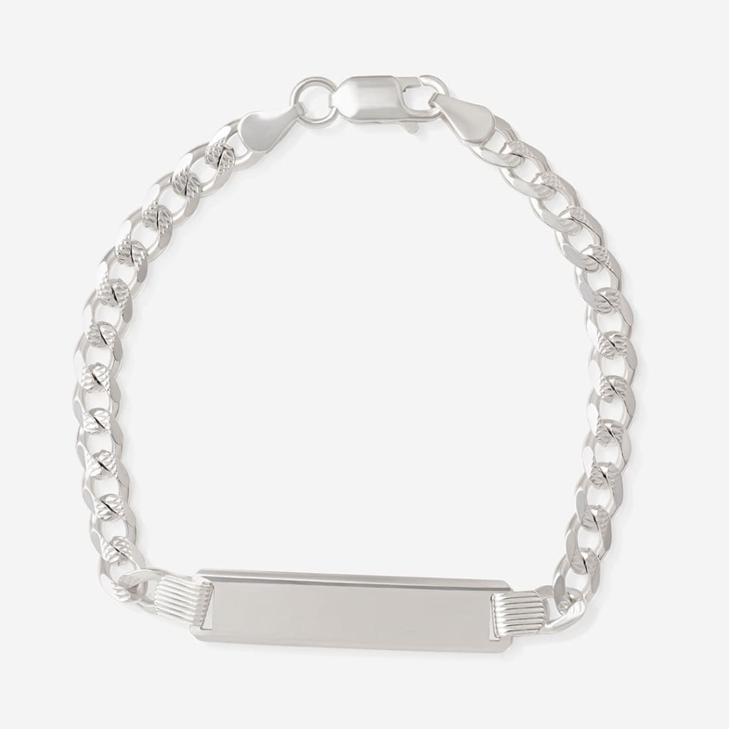 Charlie | 7’’ Sterling Silver Pattern Curb Id Bracelet