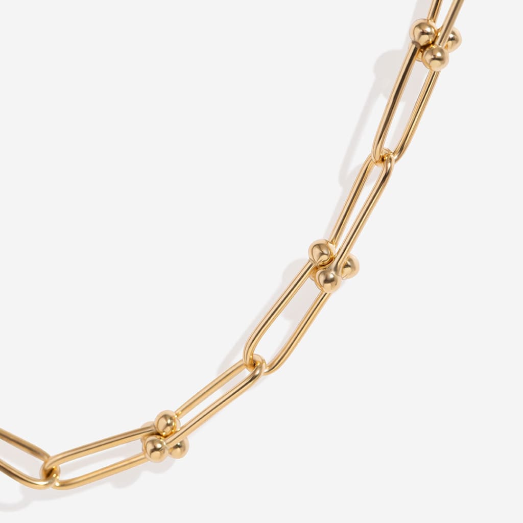 upclose of image of necklace on white background