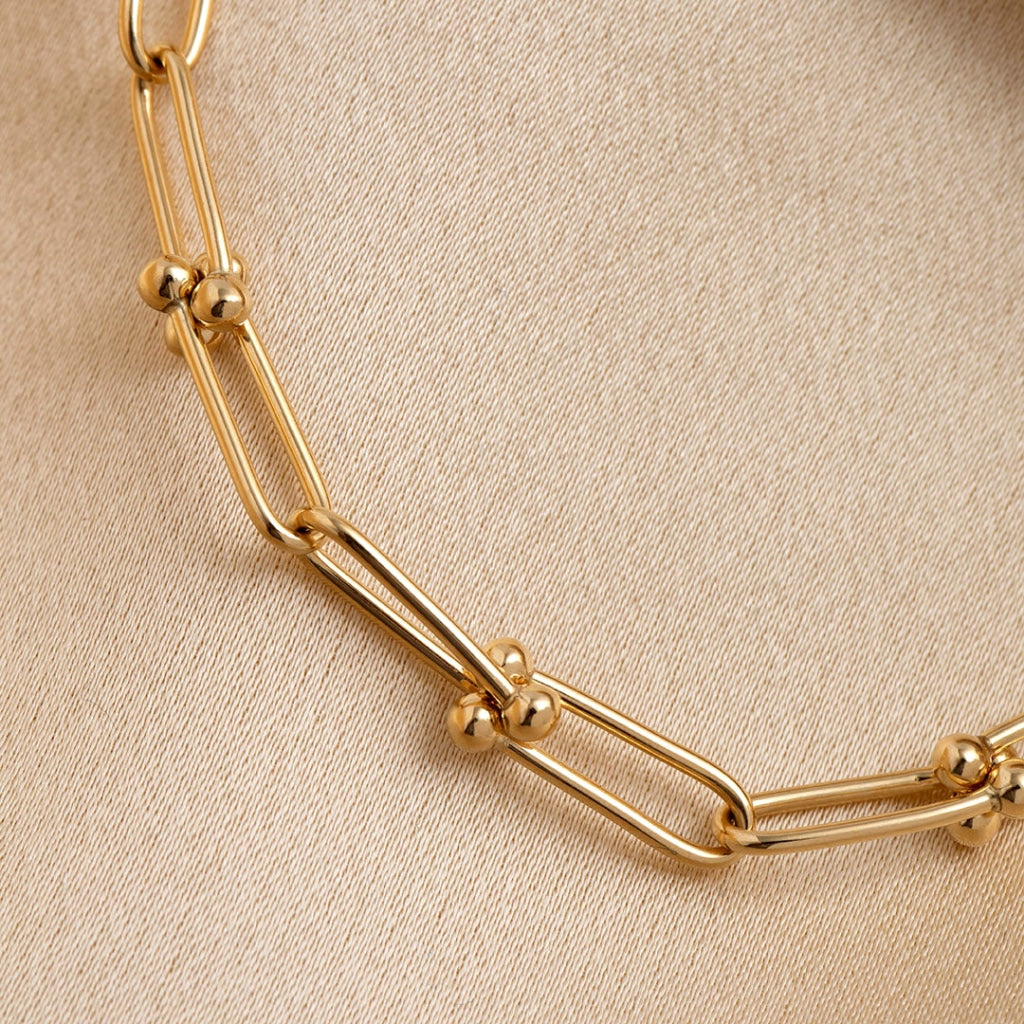 Cherry Link Necklace 9ct Gold - Close up