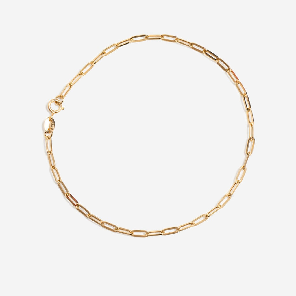 Paper Chain Bracelet Small | 9ct Gold