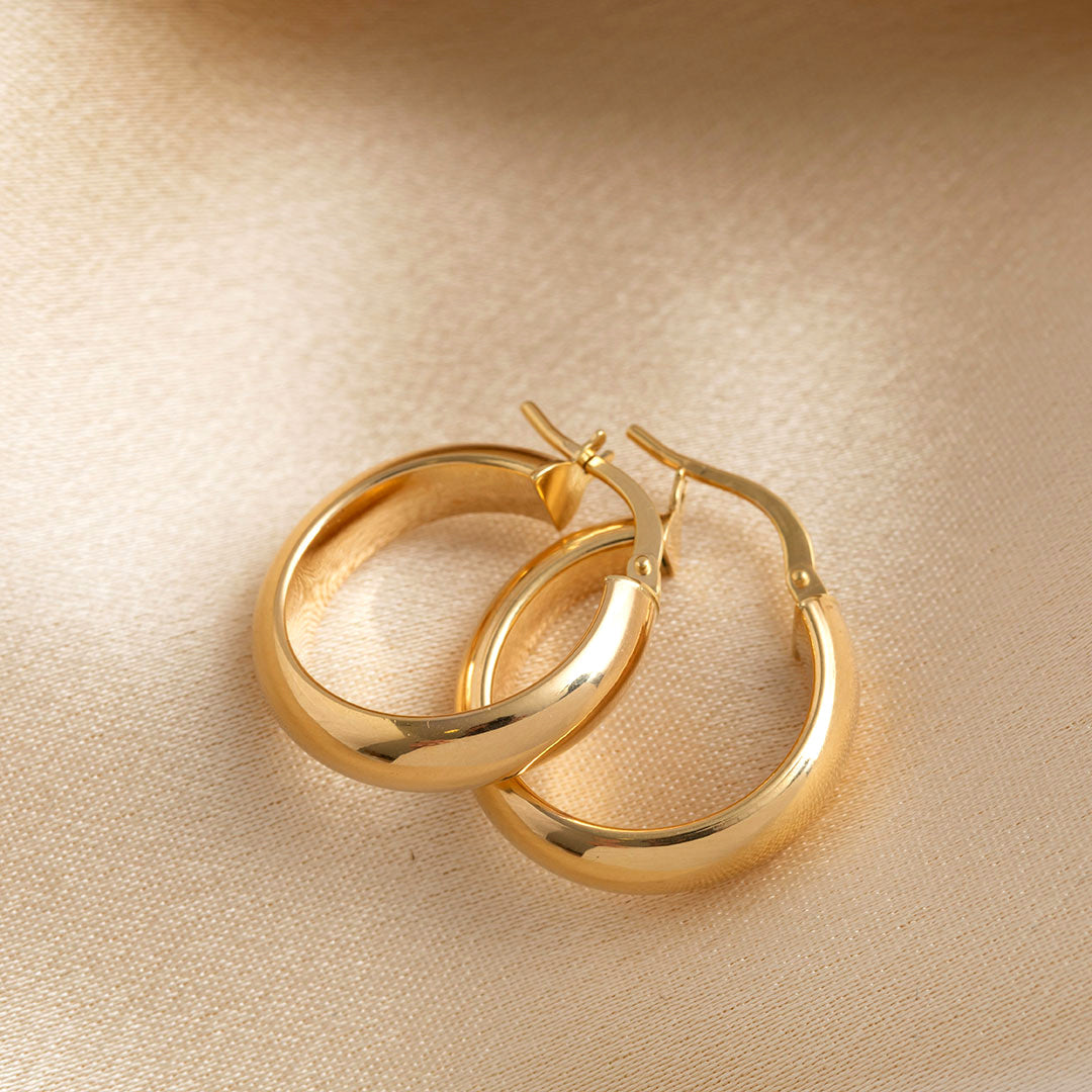 gold hoops 15mm 