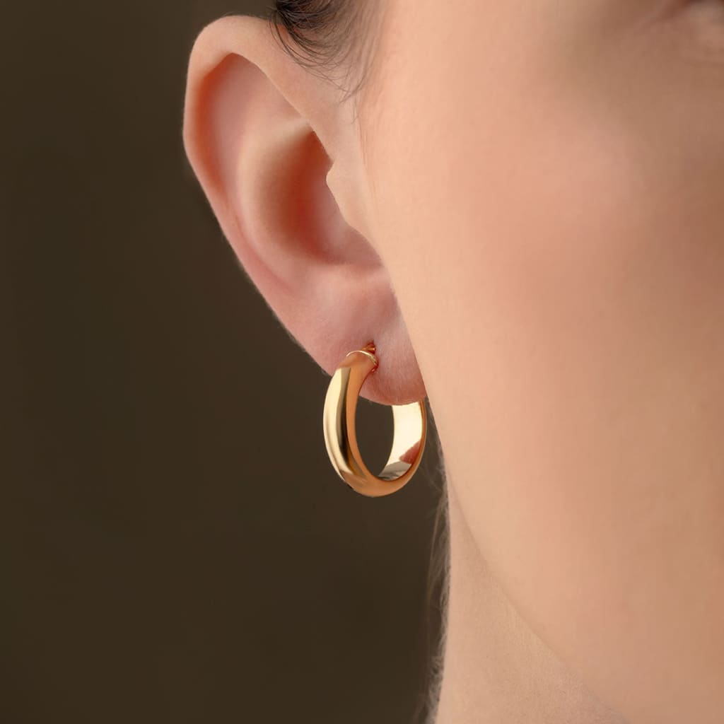 Chunky Hoop Earrings - 20mm | 9ct Gold