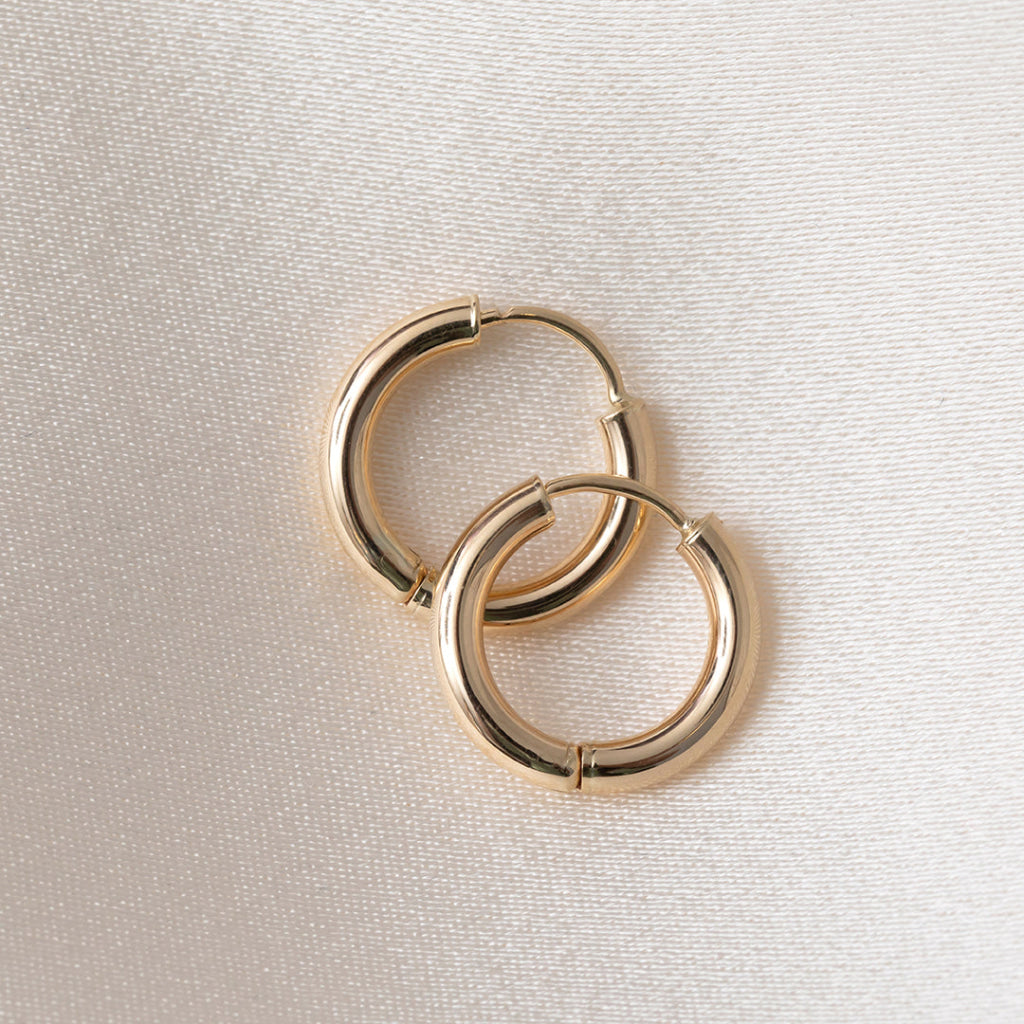 Chunky Huggie Earrings | 9ct Gold