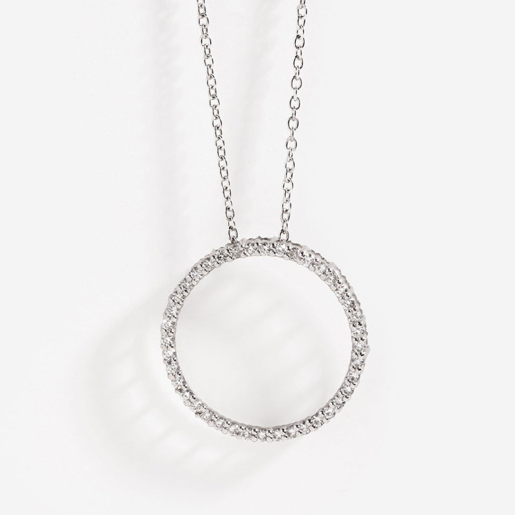 Circle of Love Diamond Necklace | 9ct White Gold - Necklace