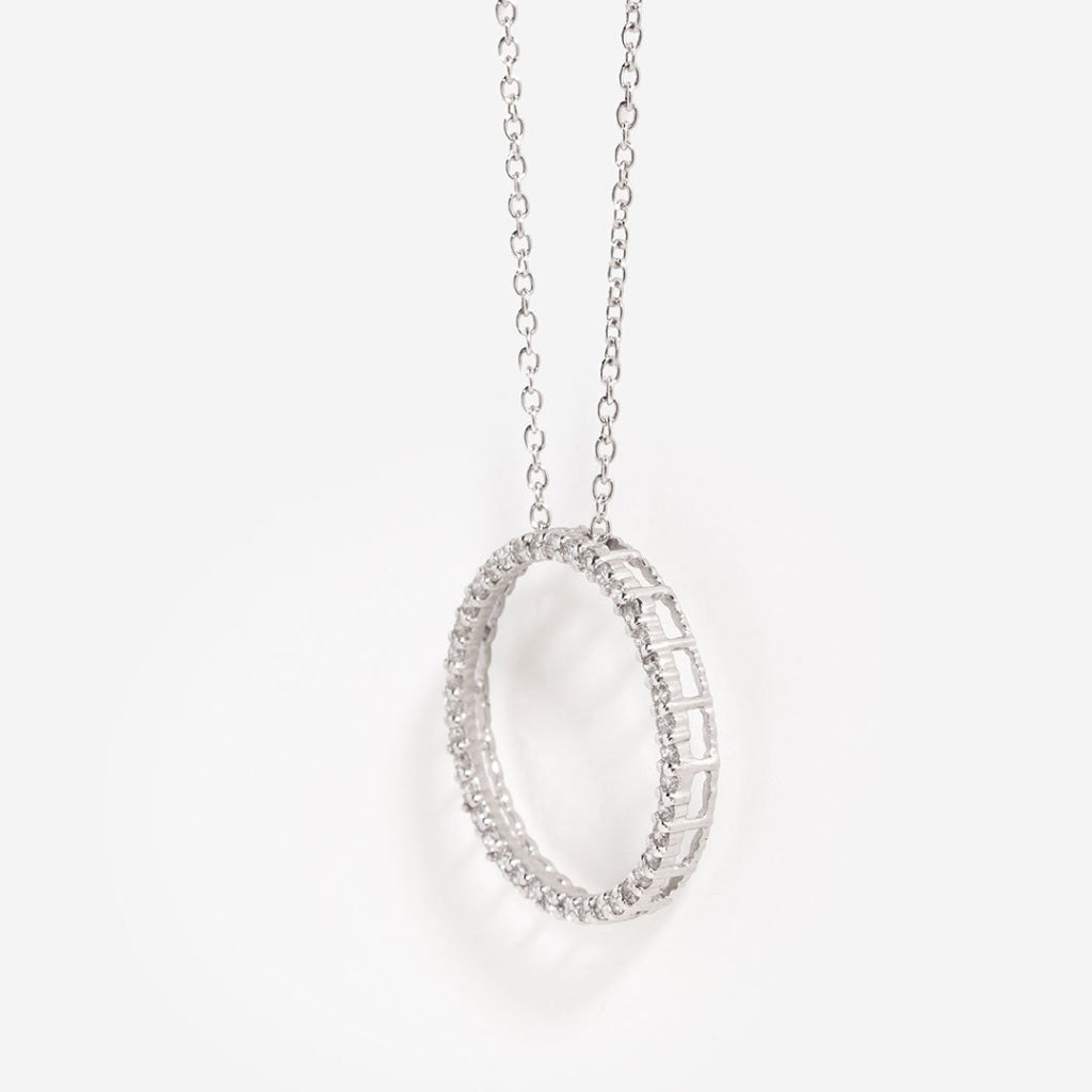 Circle of Love Diamond Necklace | 9ct White Gold - Necklace