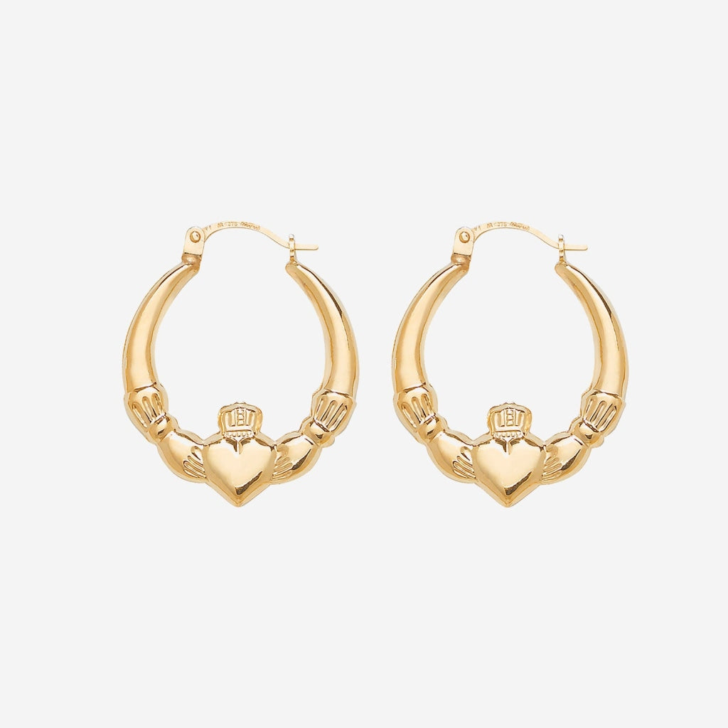 Claddagh Hoop Earrings | 9ct Gold - Earrings