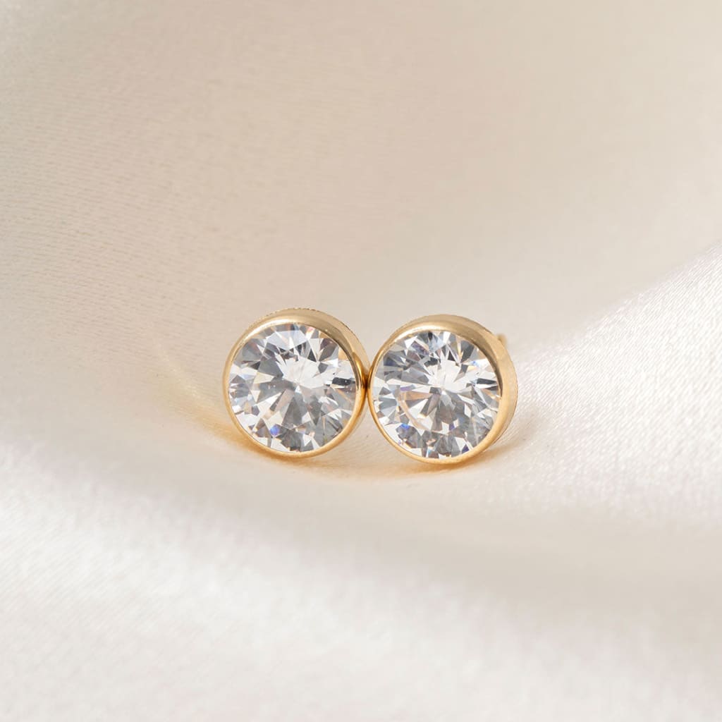 Classic Bezel Earrings -5mm | 9ct Gold