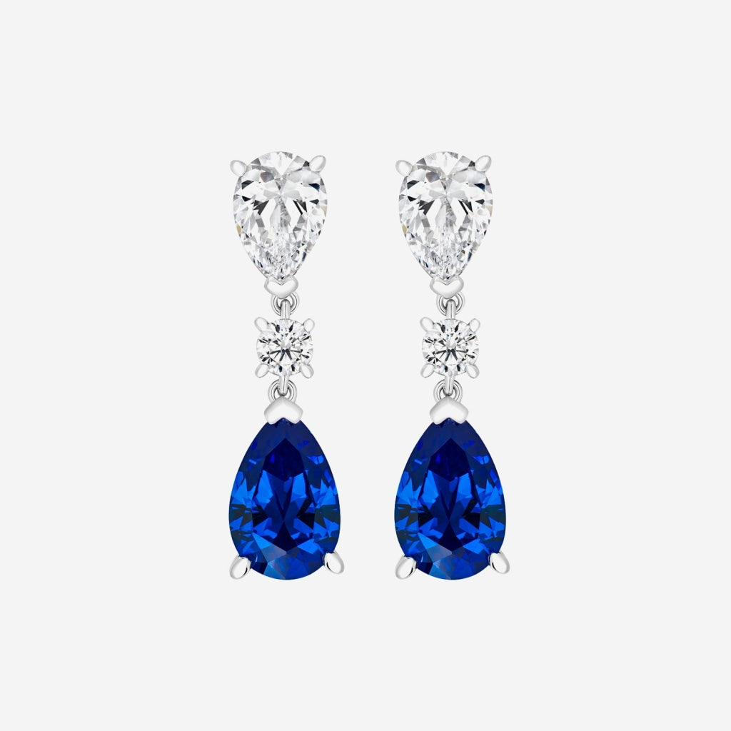 Classic Royal Blue Pear Drop Earrings | Sterling Silver