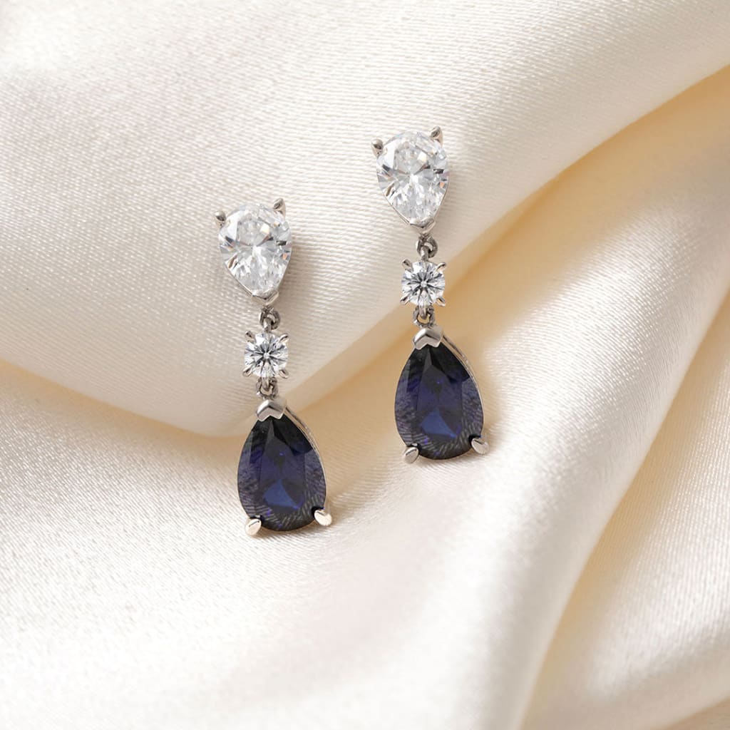 Classic Royal Blue Pear Drop Earrings | Sterling Silver