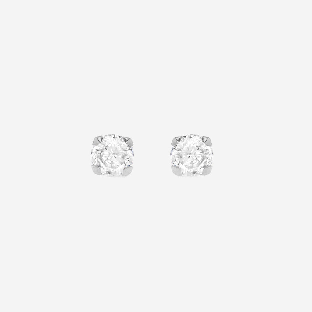 Classic Sparkle - 4mm Earrings | 9ct White Gold - Earrings