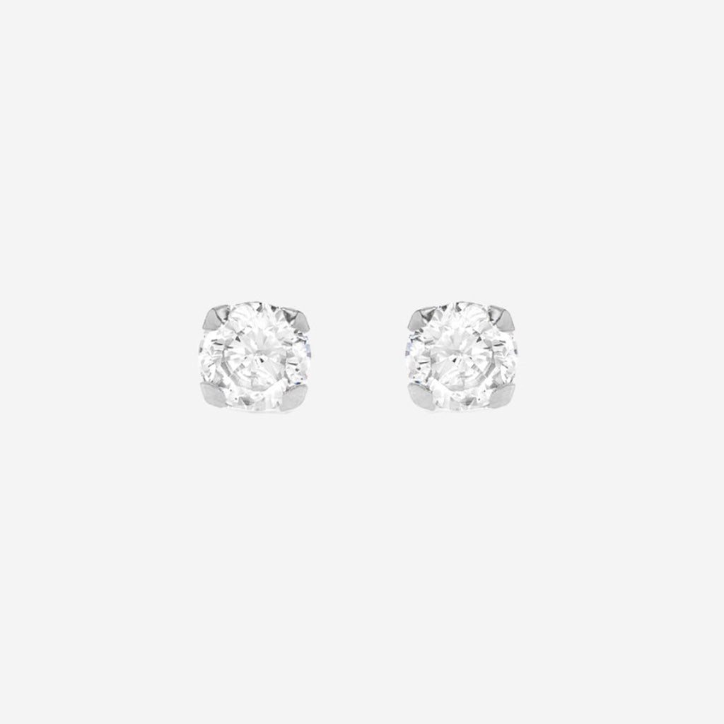 Classic Sparkle - 5mm Earrings | 9ct White Gold - Earrings