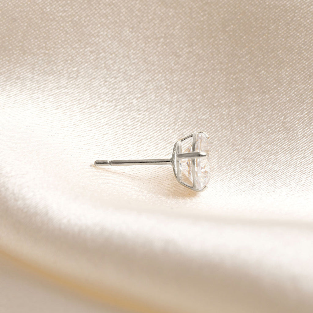 Cubic Zirconia Earrings 6mm | Sterling Silver - Earrings