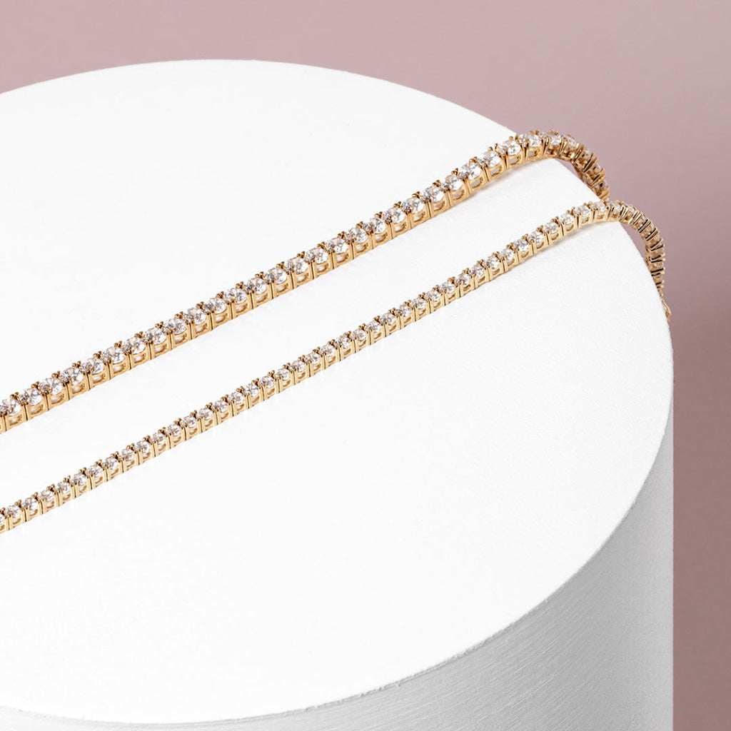 Two Cz Tennis bracelets in 9ct gold