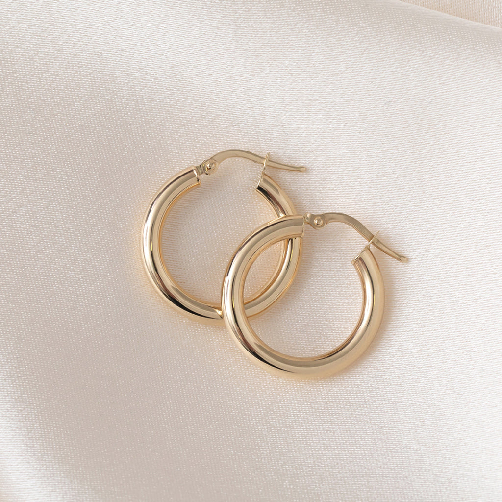 Cleo Hoop Earrings - 15mm | 14ct Gold
