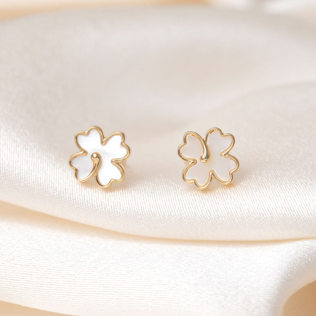 Clover Stud Earrings | 9ct Gold