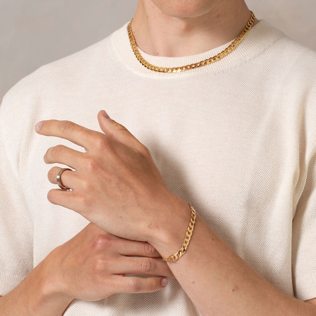 Conan | 9ct Gold Gents Curb Medium Weight Bracelet