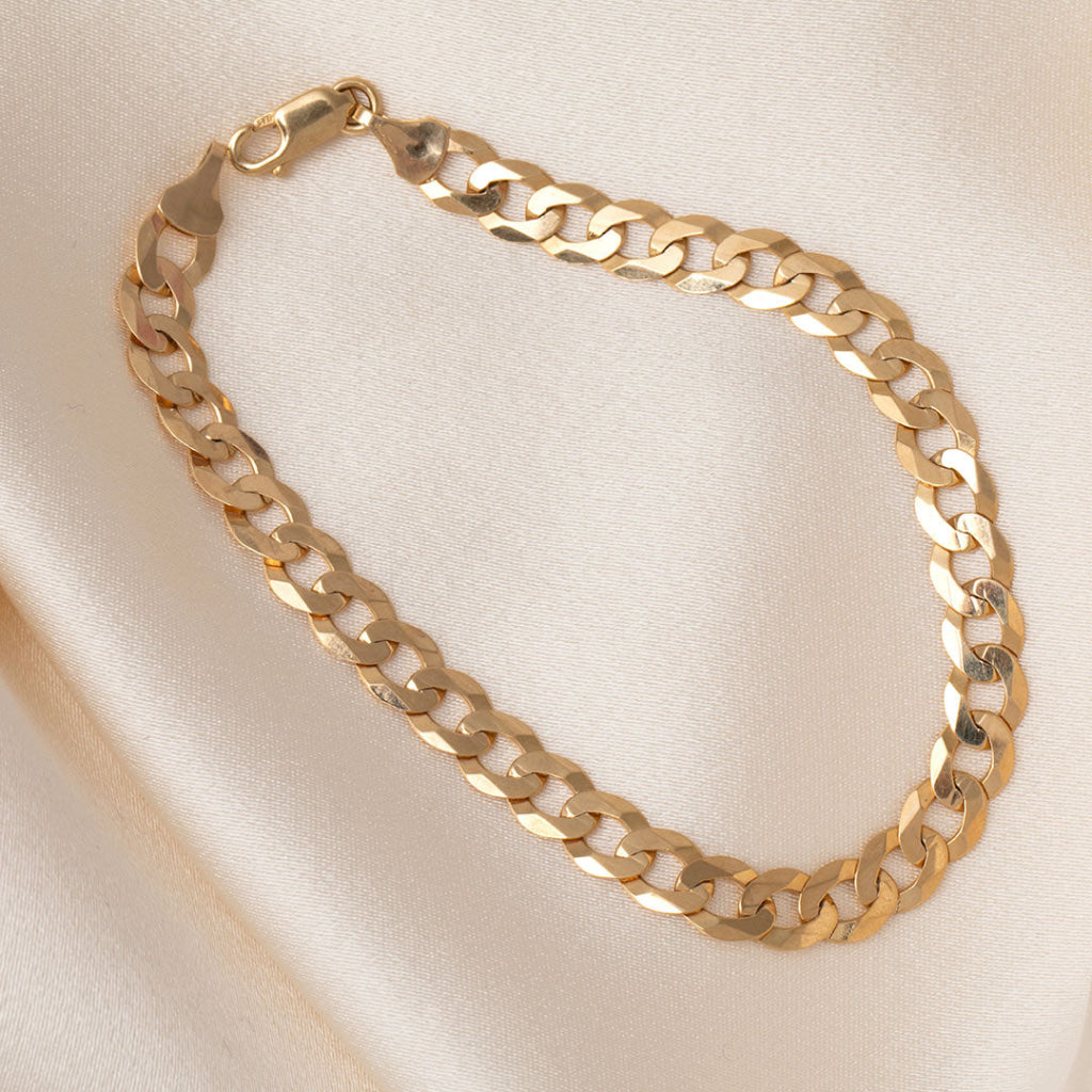 Conan | 9ct Gold Gents Curb Medium Weight Bracelet