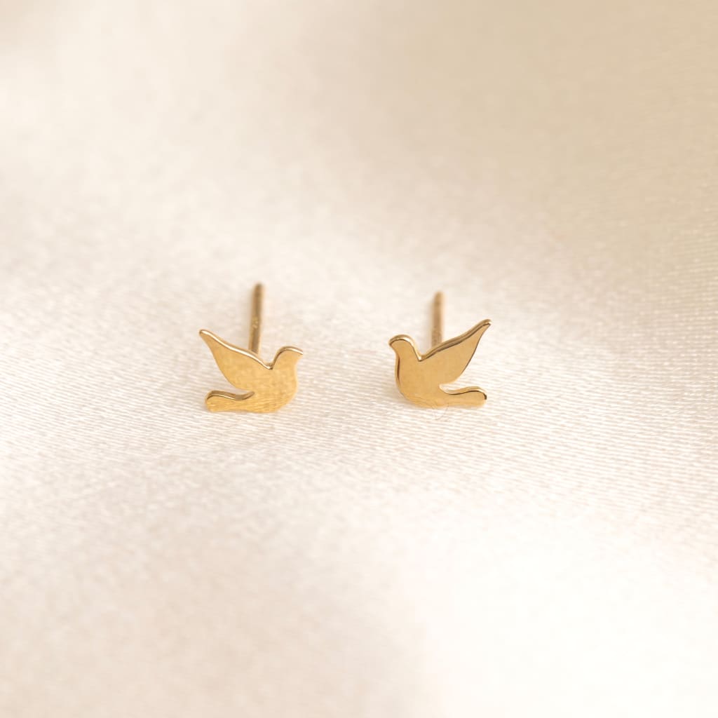 Confirmation Dove Studs | 9ct Gold
