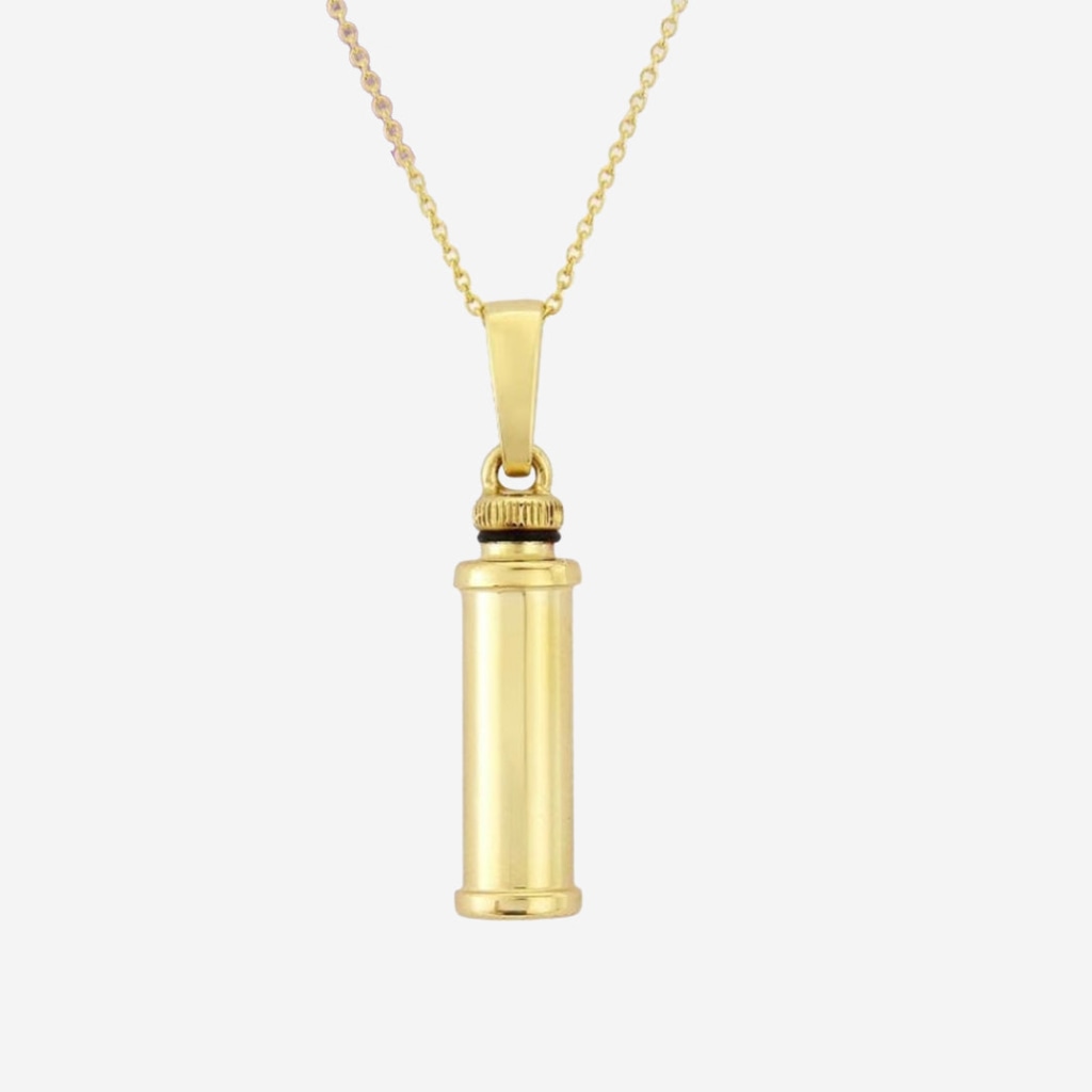 Cremation Jewellery Cylinder Necklace | 9ct Gold - Necklace