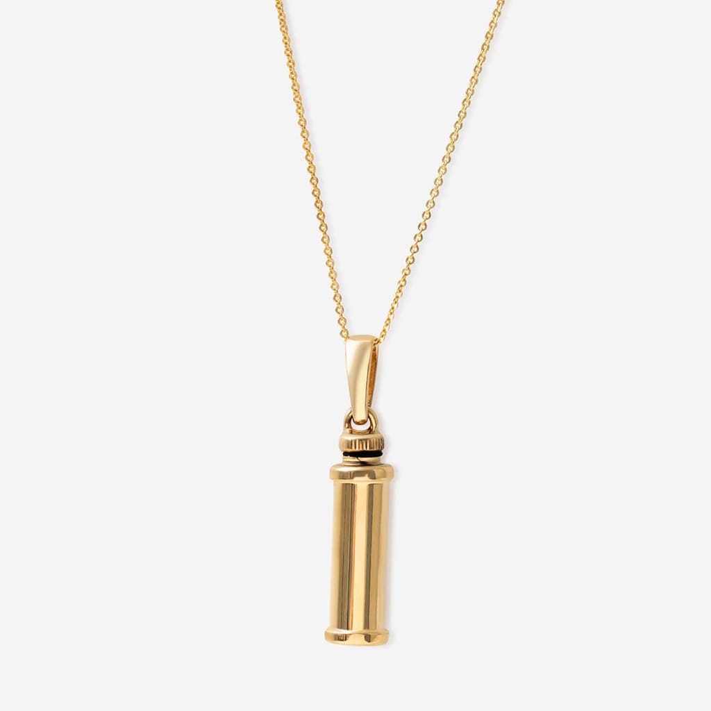 Cremation Jewellery Cylinder Necklace | 9ct Gold - Necklace