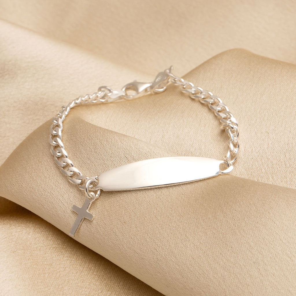 Cross Charm - Baby ID Bracelet | Sterling Silver – Gear Jewellers