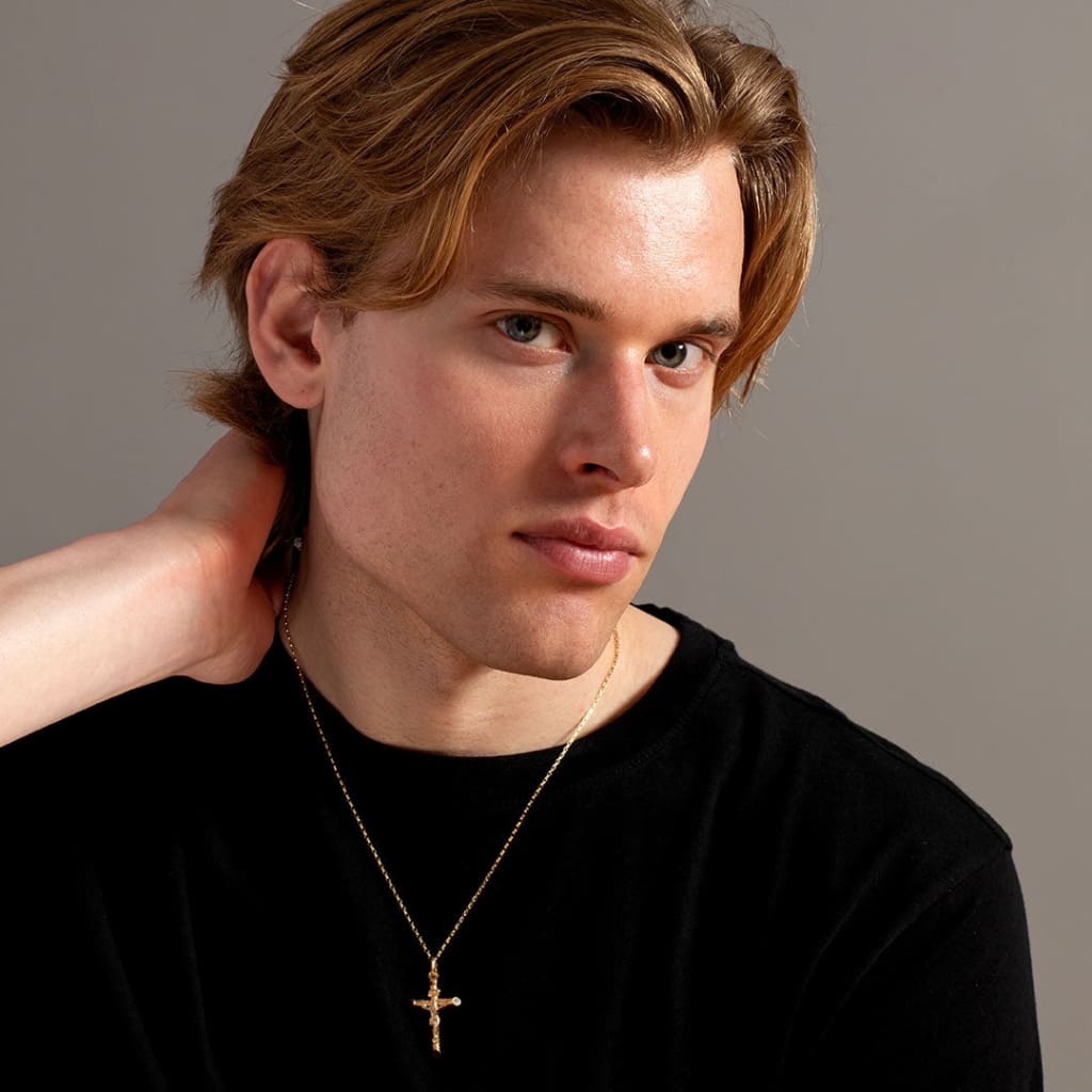 Crucifix Necklace With Rope Design | 9ct Gold