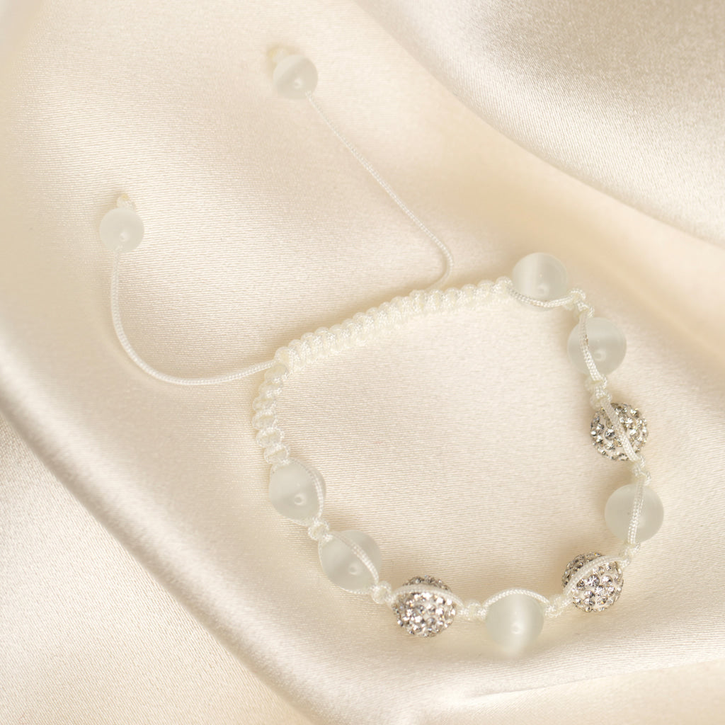 Crystal and white balls bracelet product image