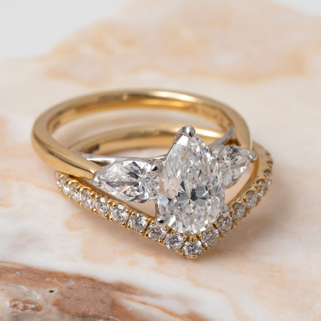 CUBA 2ct | Pear 3-Stone Lab Grown Diamond Engagement Ring