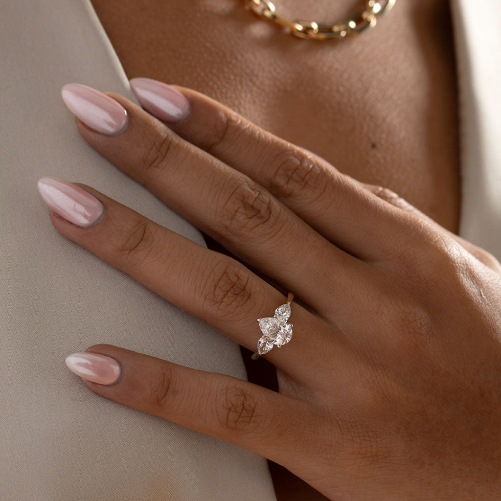 CUBA 2ct | Pear 3-Stone Lab Grown Diamond Engagement Ring in 18ct Gold