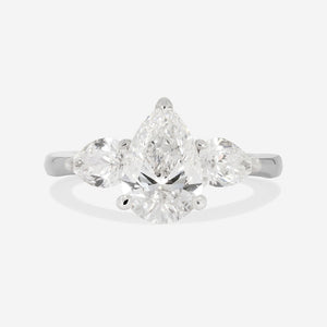 CUBA 2ct | Pear 3-Stone Lab Grown Diamond Engagement Ring in Platinum