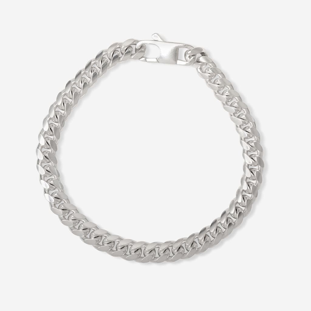 sterling silver gents curb bracelet