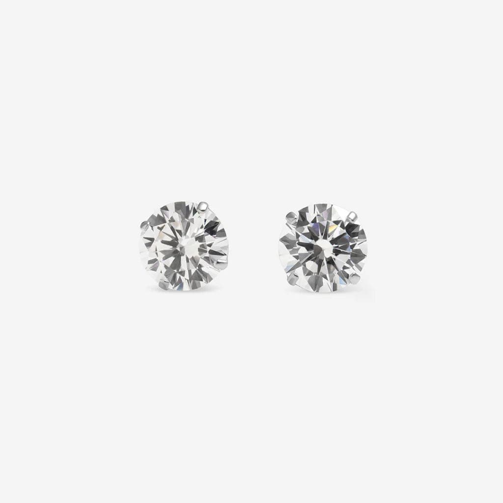 Cubic Zirconia Earrings 4mm | Sterling Silver - Earrings