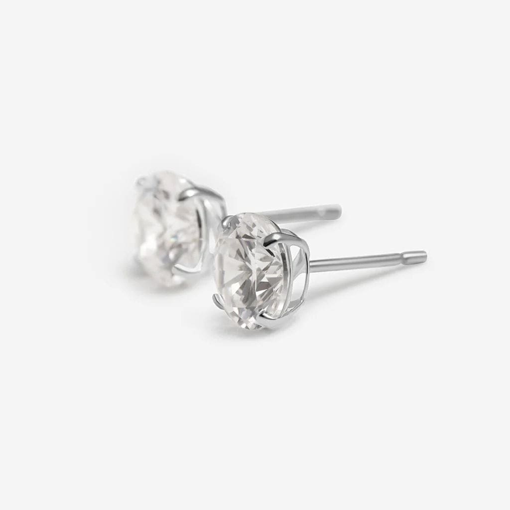 Classic Sparkle Silver Earrings 4mm Sterling – Gear Jewellers