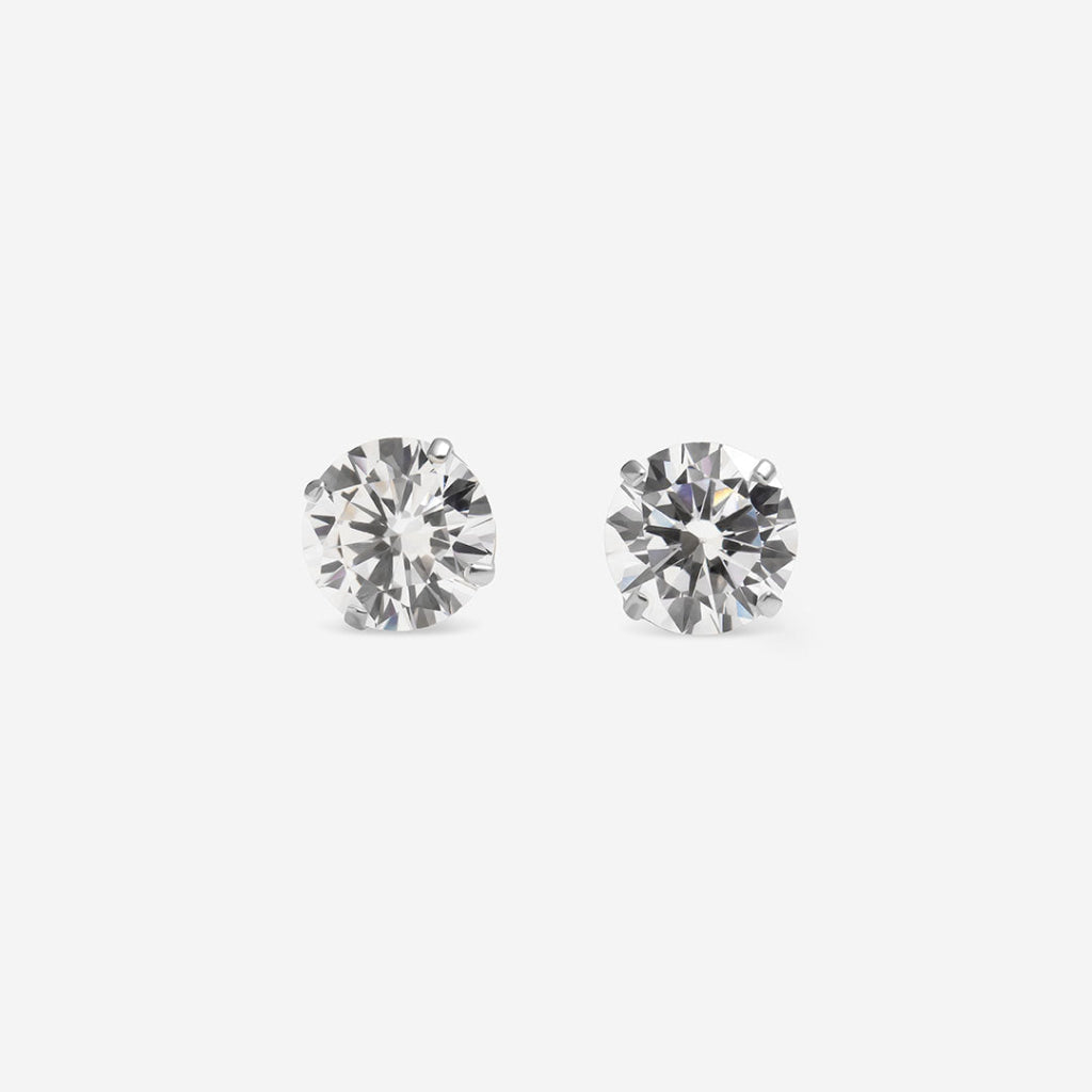 Cubic Zirconia Earrings 5mm | Sterling Silver - Earrings