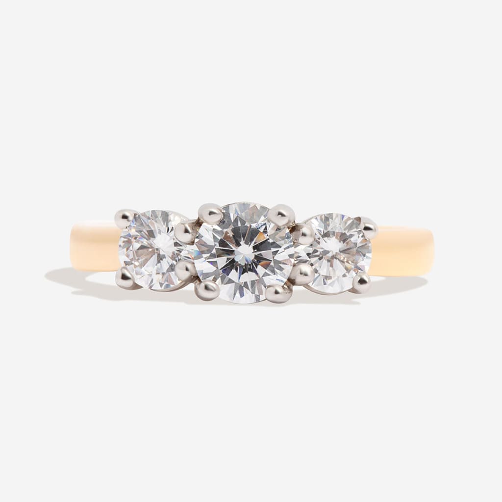 Cubic Zirconia Three Stone Ring | 9ct Gold