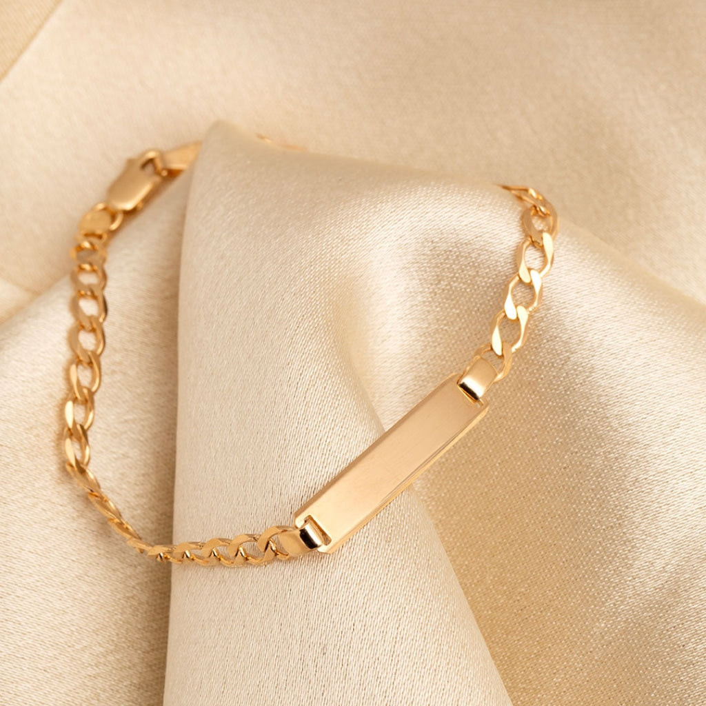 Curb - 9ct Gold Baby Bracelet | Free Engraving